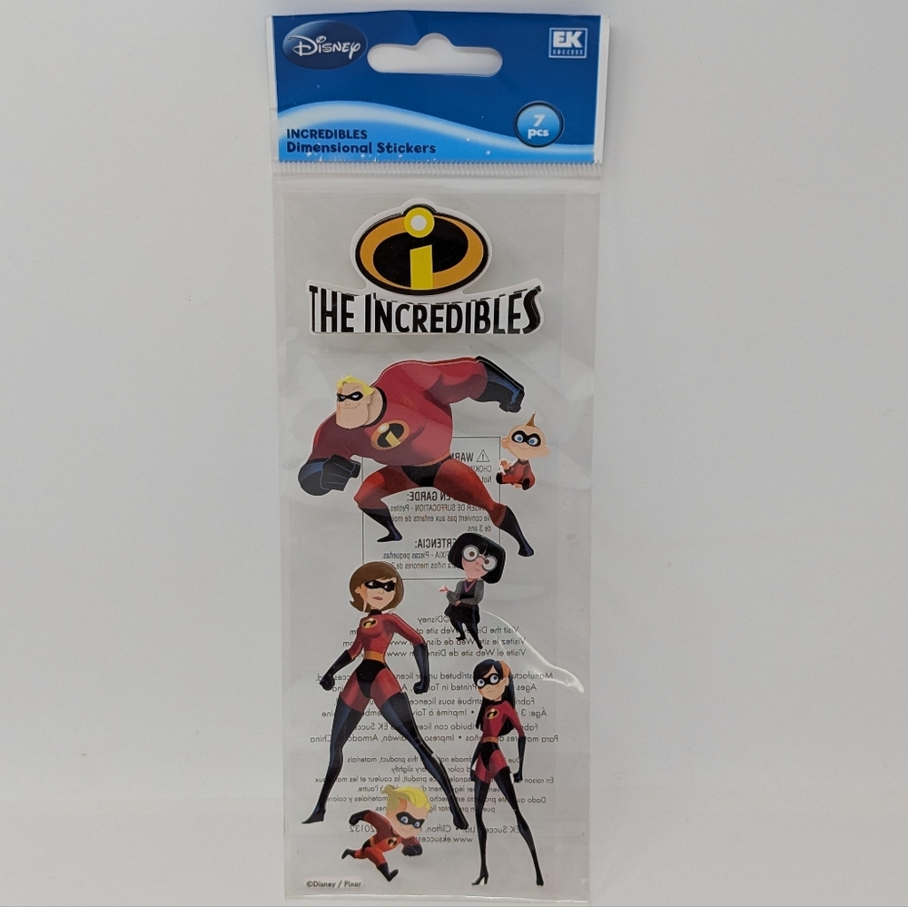 Disney Pixar Incredibles Stickers Dimensional EK Success